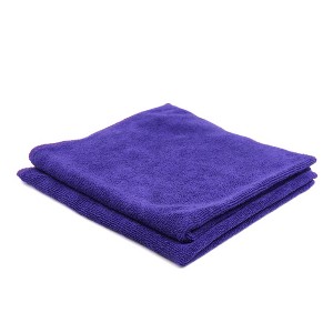 Unique Bargains High Absorbing Microfiber Fabric Car Clean Cloth Towel No-scratched for Door Glass Purple 2 Pcs - 1 of 3