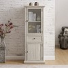 ORRD Modern Glass Door Storage Cabinet | Tall Freestanding Sideboard with Drawer & Shelves for Living Room, Kitchen, Office - 2 of 4
