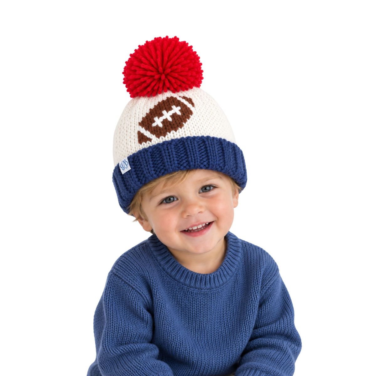 Bits & Bows Football Bobble Hat - thumbnail 2