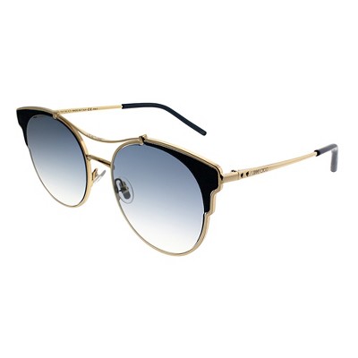 Jimmy Choo  LKS Womens Cat-Eye Sunglasses Gold Blue 59mm