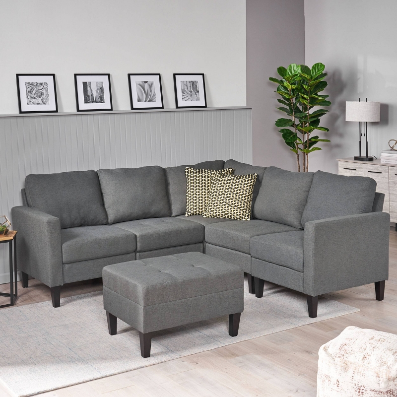 Silver Cognac Brown Christopher Knight Home Tignall Sectional