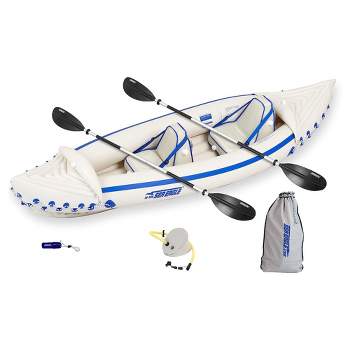 Sea Eagle 330 2 Person Inflatable Sport Kayak Canoe Boat w/ Pump & Oars