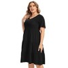 Coolmee Womens Summer Maxi Dress Plus Size Casual  Short Sleeve Ruffle Tiered V Neck Swing Long Sundress - 3 of 4