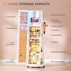 Vlsrka 360° Swivel Jewelry Armoire with LED Mirror, Lockable Standing Organizer with Foldable Shelf & Wheels - 3 of 4