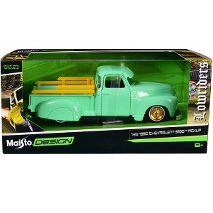 1950 Chevrolet 3100 Pickup Truck Lowrider Light Green with Gold Wheels "Lowriders" Series 1/24 Diecast Model Car by Maisto - 1 of 3