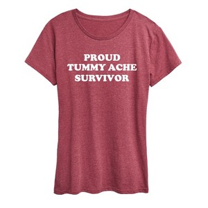 Women's - Instant Message - Tummy Ache Survivor Short Sleeve Graphic T-Shirt - 1 of 4