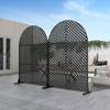 Pexfix 72 x 47 Inch Arch Metal Privacy Screen Freestanding Outdoor Divider Panel For Patio Deck Balcony Heavy Duty Base Weatherproof Black Parallel - 3 of 4