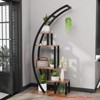 5 Tier 56" Tall Indoor Plant Stand, Curved Metal & Wood Plant Shelf w/ 6 Hanging Hooks, Large Display Rack - 4 of 4