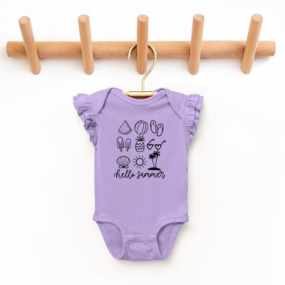 The Juniper Shop Hello Summer Chart Baby Flutter Sleeve Bodysuit