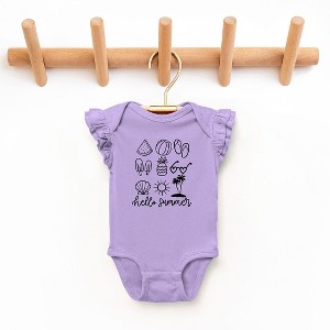 The Juniper Shop Hello Summer Chart Baby Flutter Sleeve Bodysuit - 1 of 2