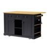 PAGED Bar Stools Set of 2 Modern Wooden Counter Stools with Footrests for Pub, Dining Room, Living Room - 3 of 4