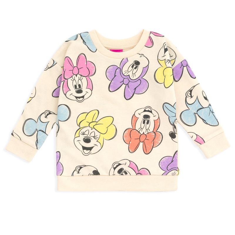 Disney Minnie Mouse French Terry Sweatshirt and Shorts Infant to Big Kid, 4 of 7