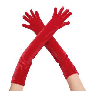 INSPIRE CHIC Women's Long Sleeve Velvet Opera Gloves - 1 of 4