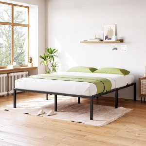 Metal Platform Bed Frame, Heavy Duty 800LB Capacity with Under Bed Storage, No Box Spring Needed, Noise Free & 20-Min Assembly, Black - 1 of 4