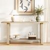 MDF Console Table with Metal Feet,Modern Geometric Frame and Bottom Storage Shelf,63" Hallway Entry Organizer and Display Stand-Cuddlewood - 2 of 4