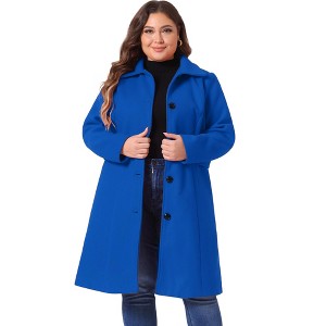 Agnes Orinda Women's Plus Size Winter Single Breasted Outfits Utility Belted Fashion Overcoats - 1 of 4