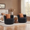 Yaheetech Set of 2 Bouclé Fabric Swivel Armchair with Throw Pillow for Living Room, Bedroom - 2 of 4
