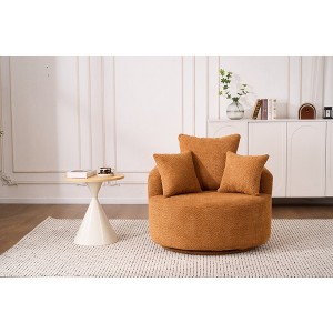 Crochet Yarn Full Sponge Swivel Compression Chair with Pillow, Ergonomic Single-Seat Accent Chair for Home Living or Furniture - 1 of 4