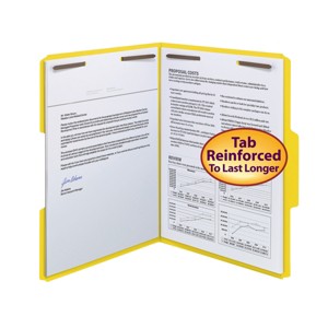 Smead Fastener File Folder, 2 Fasteners, Reinforced 1/3-Cut Tab, Letter Size, 50 per Box - 1 of 4
