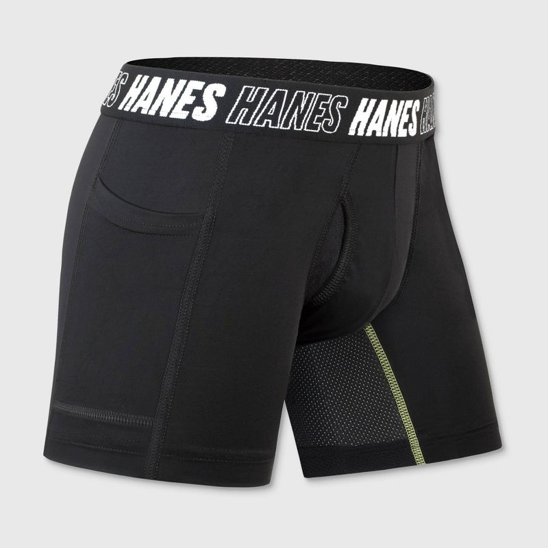 Hanes Moves Boys' 5pk Anti-Chafe Boxer Briefs - Black, 4 of 4