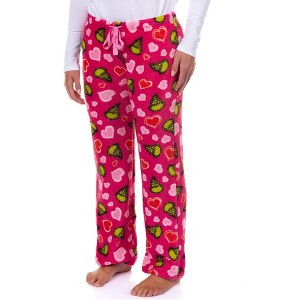 Seven Times Six Dr. Seuss The Grinch Pajama Pants Women's Growing Hearts Lounge Bottoms - 1 of 4