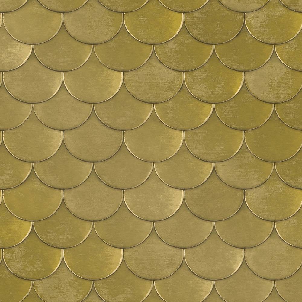 Photos - Wallpaper Tempaper & Co. 15 sq ft Brass Belly Peel and Stick  By Genevieve Gorder Gold