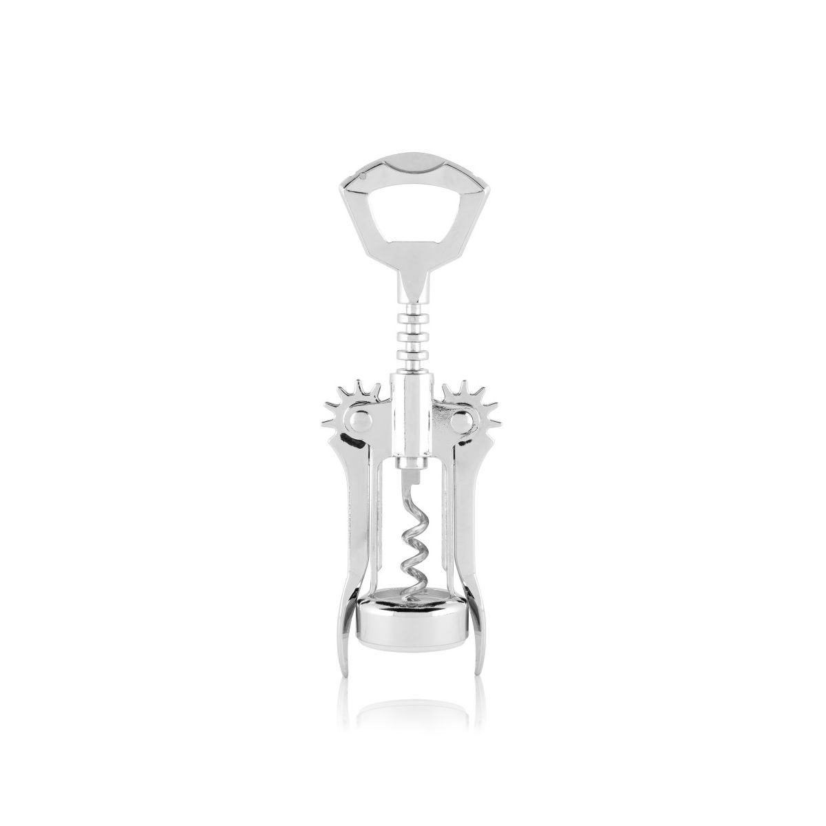 True Glider Winged Corkscrew Wine Opener, Built-in Soda & Beer Bottle Opener, Stainless Steel & Plastic, Foldable Foil Cutter, Wedding Gifts, Silver