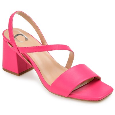 Journee Collection Womens Lirryc Open Toe Mid Block Heel Pumps