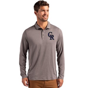Colorado Rockies Cutter & Buck Coastline Epic Comfort Recycled Mens Long Sleeve Polo - 1 of 1
