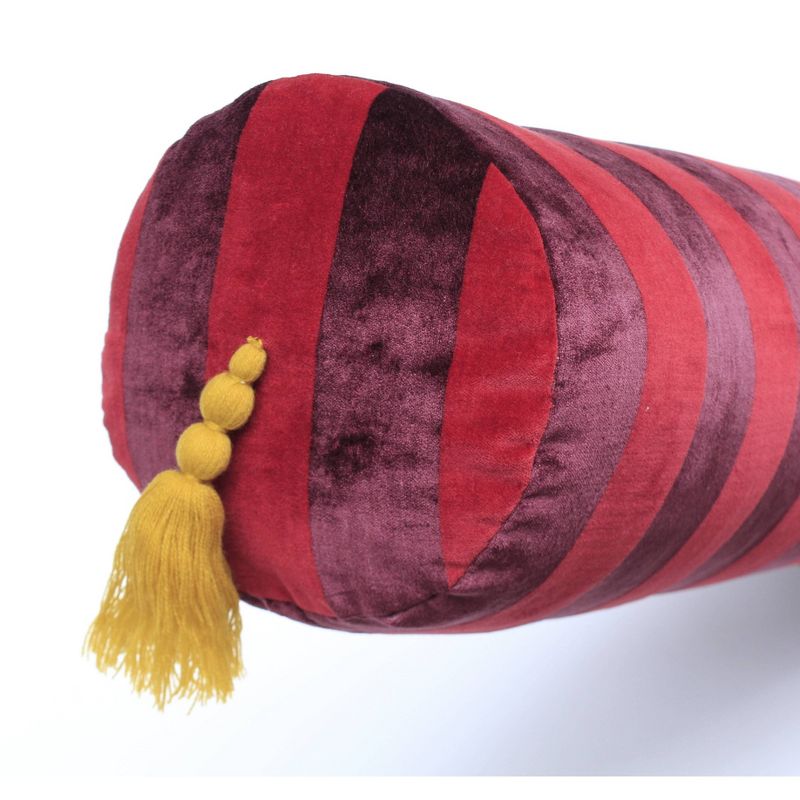 Oversized Bolster Stripe Velvet Decorative Throw Pillow Dark Berry - Opalhouse&#8482; designed with Jungalow&#8482;, 3 of 6