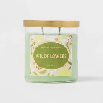 15.1oz Lidded Glass Jar 2-Wick Candle Wildflowers - Opalhouse™