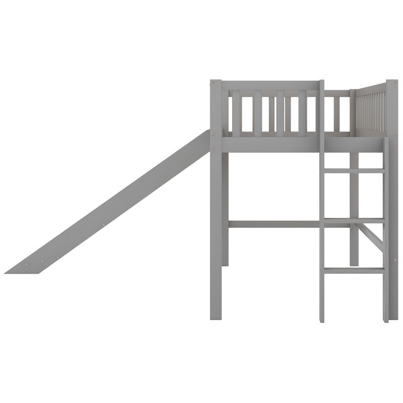 Twin Size Loft Bed with Ladder and Slide-ModernLuxe, 5 of 8
