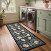 Floral Print Area Rugs Washable Vintage Accent Carpet, Non-Slip Oriental Floor Cover - 3 of 4