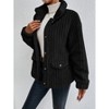Coolmee Women's Fleece Jacket Button Down Fashion Jacket with Pockets Winter Coats - 2 of 4
