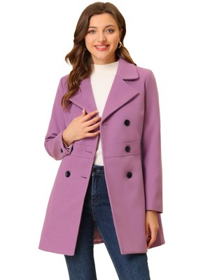 Purple double hot sale breasted coat