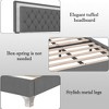 Sapphtopaz Upholstered Bed Frame with Button Tufted Velvet Headboard Modern Platform Bed with LED Bed for Bedroom, No Box Spring Needed - 2 of 4