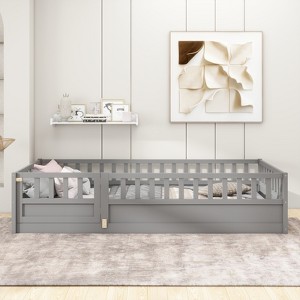 VYNXARIA Twin Size Floor Bed with High Security Barrier - 1 of 4