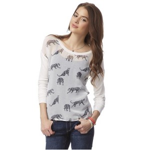 Aeropostale Womens Sheer Leopard Graphic T-Shirt - 1 of 2