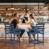 Acoinel 2-Piece Outdoor Bar Height Chair Set with Connecting Tray, Dark Blue - 2 of 4