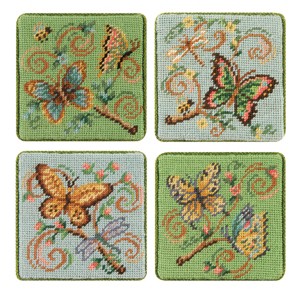 C&F Home Butterfly Garden Petite Point Coaster - 1 of 1