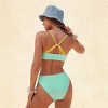 Women's Contrast Diamond Neck Bikini Top & Low-Rise Bottoms Set - Cupshe - 4 of 4