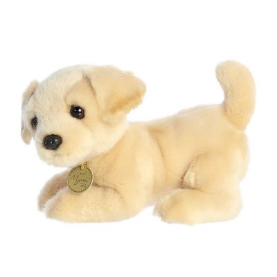 Aurora 9" Yellow Lab Pup Plush Toy with Golden Fur