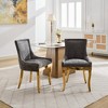 NicBex Vintage Neutrally Toned Thickened Dining Chairs with Bronze Nail Head,Modern Style Upholstered Accent Chairs for Living Room,Set of 2 - 3 of 4