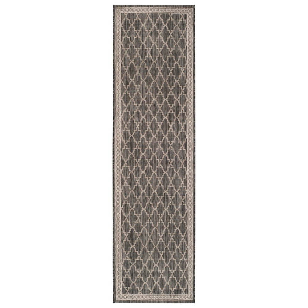 Brielle 2'3in x 8' Outdoor Runner Black/Beige - Safavieh