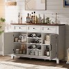 Farmhouse 53.5'' Buffet Cabinet with Storage, 36'' Tall Wood Rustic Sideboard with 3 Drawer, Coffee Bar for Dining Room, Kitchen, Living Room, White - 4 of 4