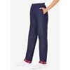 Woman Within Plus Size Elastic-Waist Cotton Straight Leg Denim Pant With Flannel Lining - 4 of 4