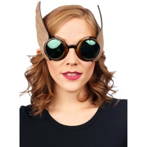 HalloweenCostumes.com One Size Fits Most  Gold Detailed Winged Goggles, Brown/Yellow - 1 of 3