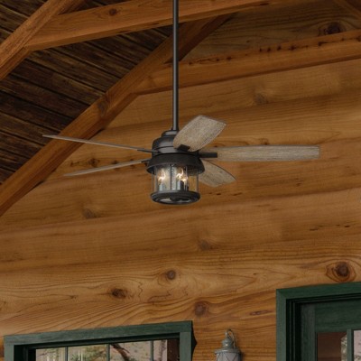 Hunter Fans 52" Coral Bay Lighted Ceiling Fan Noble Bronze with Barnwood Blades, Damp Rated, Remote Control Included, 5 of 16