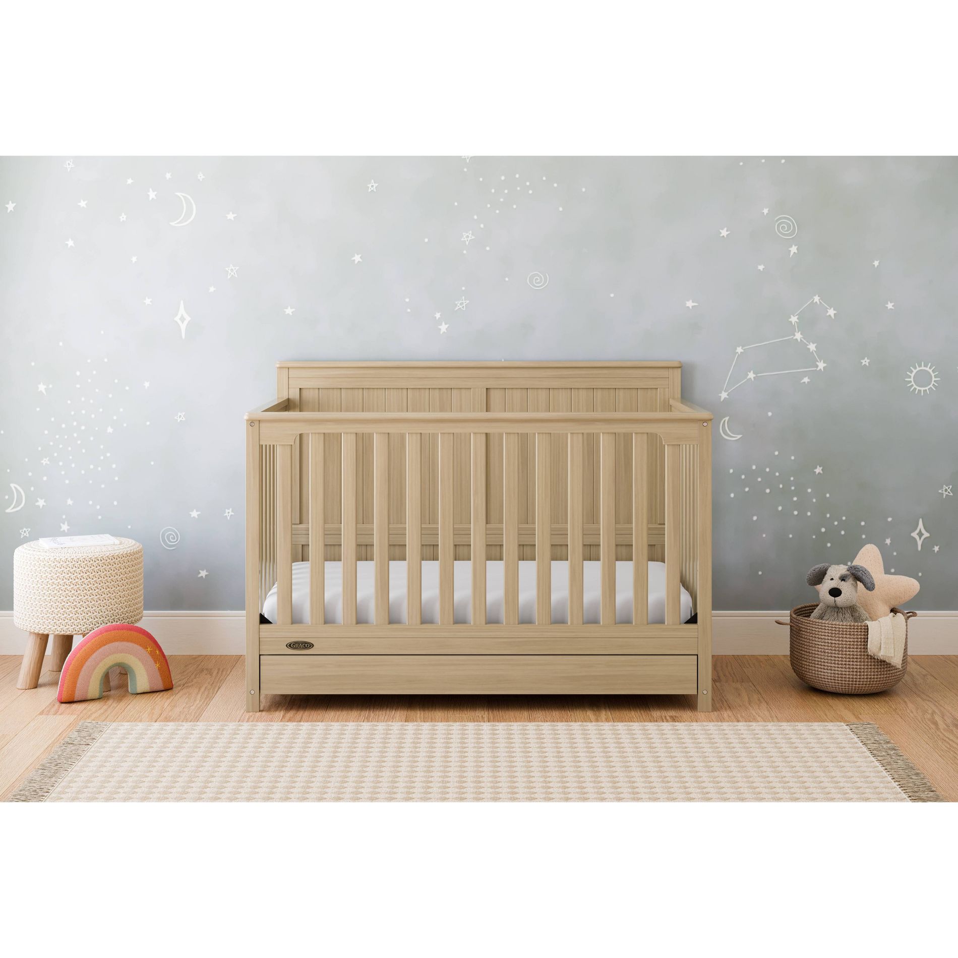 Graco Hadley 5-in-1 Convertible Crib with Drawer - Driftwood