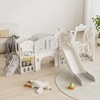 Ruvalino Playground Slides Toddler Activity Playset with Swing and Basketball for Indoor Outdoor Playroom, Gray and Ivory, 116.54"*64.96"*44.09" - 2 of 4